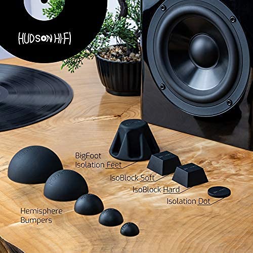 Hudson Hi–Fi 1" Platinum Silicone Isolation Dot, Non-Skid Isolation Feet with Adhesive - 20 Duro - 16 Pack