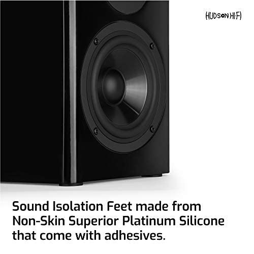 Hudson Hi–Fi 1" Platinum Silicone Isolation Dot, Non-Skid Isolation Feet with Adhesive - 20 Duro - 16 Pack