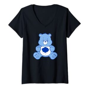 Womens Care Bears Grumpy Bear Sitting V-Neck T-Shirt