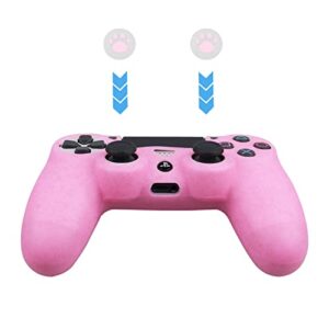 RALAN Controller Skin for PS4 Glitter Anti-Slip Silicone Cover Protector Compatible with PS4 Slim/PS4 Pro Wireless/Wired Gamepad Controller with 4 Cat Paw Thumb Grip Caps & Black Pro Thumb Grip x 8.