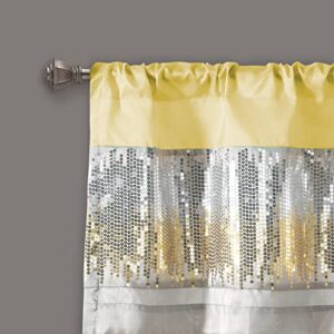 Lush Decor Night Sky Sequin Window Valance, 18"L x 52"W, Yellow & Gray