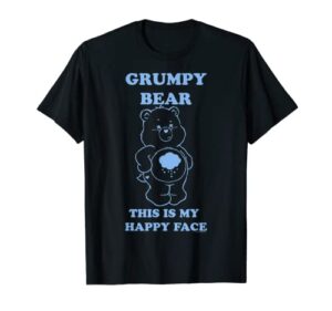 care bears grumpy bear happy face outline t-shirt