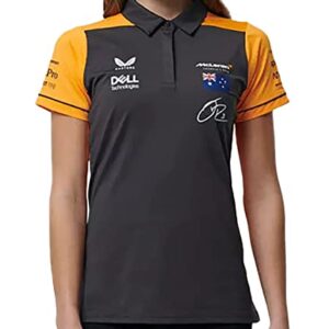 McLaren F1 Women's 2022 Daniel Ricciardo Team Drivers Polo Shirt (L, Dark Grey)