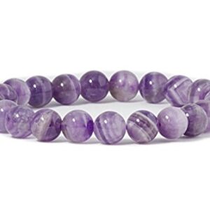 Cherry Tree Collection - Small, Medium, Large Sizes - Gemstone Beaded Bracelets For Women, Men, and Teens - 8mm Round Beads (Dogtooth Amethyst - Medium)