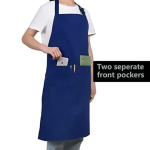 WOPOKY Cotton Blend Waterproof Apron With 2 Pockets for Women Men - Cooking Kitchen Chef Arpon BBQ Work Painting - (1 Pack)