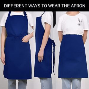 WOPOKY Cotton Blend Waterproof Apron With 2 Pockets for Women Men - Cooking Kitchen Chef Arpon BBQ Work Painting - (1 Pack)