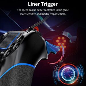 cicilogic Wired PS-4 Controller for PC/Play-Station 4/Pro/Slim and Windows 10/8/7, For PS-4 Wired Controller with Double Vibration Shock and Motion Motors, Professional USB Wired PS4 Controller