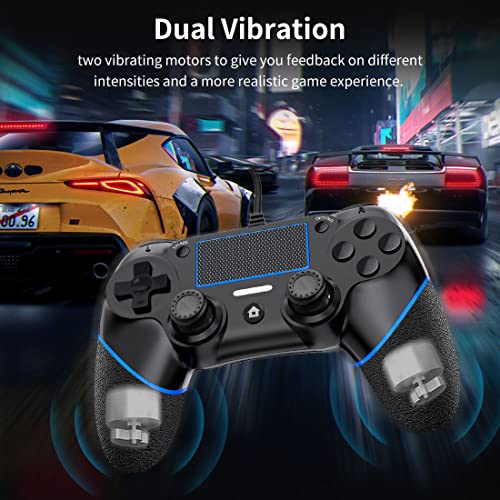 cicilogic Wired PS-4 Controller for PC/Play-Station 4/Pro/Slim and Windows 10/8/7, For PS-4 Wired Controller with Double Vibration Shock and Motion Motors, Professional USB Wired PS4 Controller