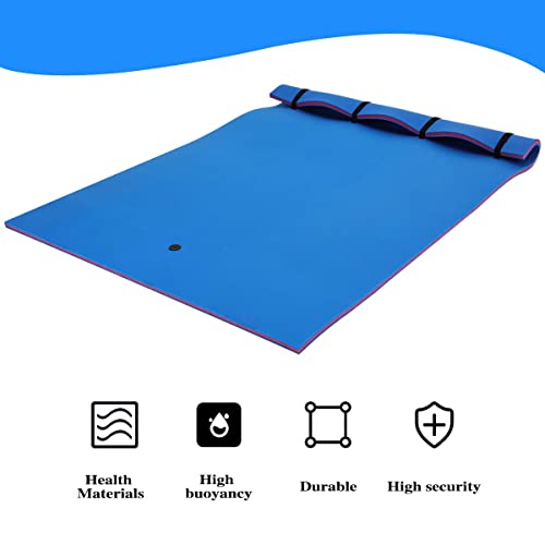 Max4out Water Floating Mat 9/12/18x6 Foam Lake Floats Floating Foam Pad Lily Pad for Water Recreation and Relaxing, Blue/Yellow (9 * 6, Blue)