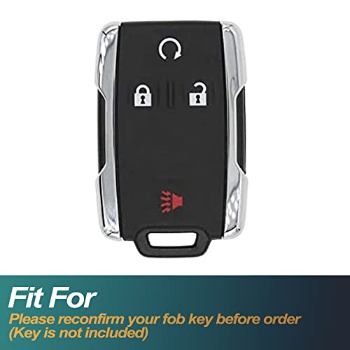 FEYOUN Key Fob Cover Compatible with Chevy Chevrolet Colorado Silverado Silverado Suburban Tahoe GMC Canyon Sierra 1500 2500 3500 HD TPU Remote Keyless Key Fob Case Protection Shell Accessories, White