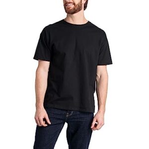 Fruit of the Loom Men's Eversoft Cotton T-Shirts (S-4XL), Crew-2 Pack-Black, 4X-Large