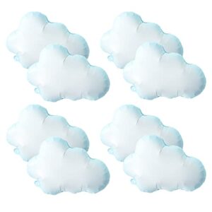 8pcs white cloud gender reveal baby foil balloon - rainbow/blue sky white clouds party/kids baby shower party theme birthday party decorations supplies favors （28 inches）