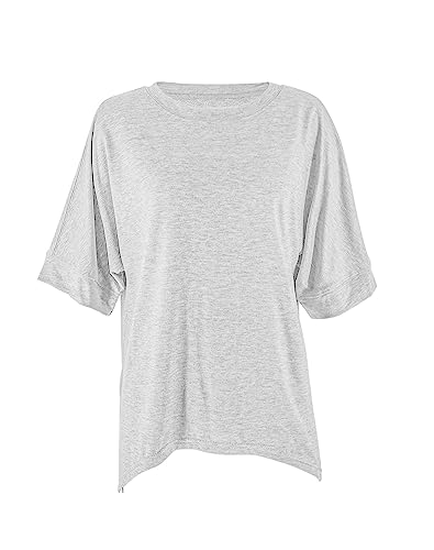 Fanway&EC Women's Short Sleeve T Shirts Crewneck Oversized Tee Casual Summer Tops Loose Fitted (White,Medium,Medium,US,Alpha,Adult,Female,Regular,Regular)