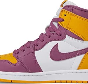 Nike Men's Air Jordan 1 High Retro OG 'Brotherhood' Basketball Shoes, University Gold/Light Bordeaux, 9