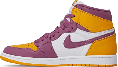 Nike Men's Air Jordan 1 High Retro OG 'Brotherhood' Basketball Shoes, University Gold/Light Bordeaux, 9