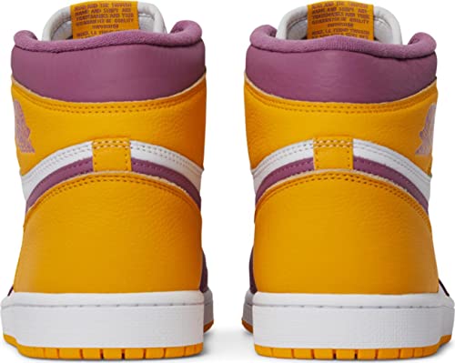 Nike Men's Air Jordan 1 High Retro OG 'Brotherhood' Basketball Shoes, University Gold/Light Bordeaux, 9