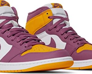 Nike Men's Air Jordan 1 High Retro OG 'Brotherhood' Basketball Shoes, University Gold/Light Bordeaux, 9