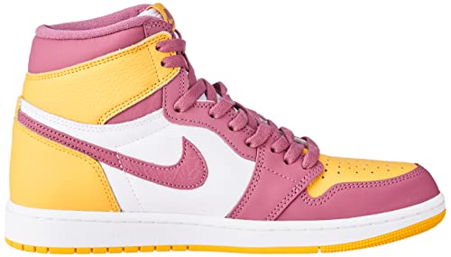 Nike Men's Air Jordan 1 High Retro OG 'Brotherhood' Basketball Shoes, University Gold/Light Bordeaux, 10