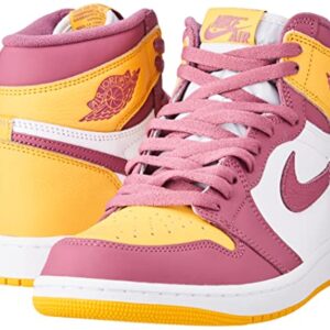 Nike Men's Air Jordan 1 High Retro OG 'Brotherhood' Basketball Shoes, University Gold/Light Bordeaux, 10