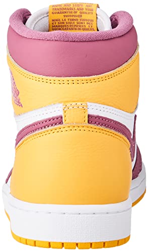 Nike Men's Air Jordan 1 High Retro OG 'Brotherhood' Basketball Shoes, University Gold/Light Bordeaux, 10