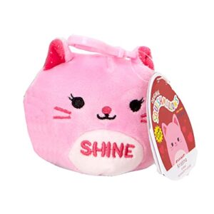 squishmallows official kellytoy 3.5 inch clip on bag keychain backpack clips squishy soft plush toy animal (kristina cat (shine))