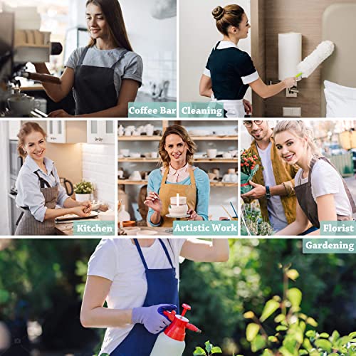 Aoipend Japanese Apron for Women with 2 Roomy Pockets Linen Cross Back Aprons Cute Pinafore Dress For Kitchen Cooking Baking Work Gardening Painting Crafting Grey (Grey)