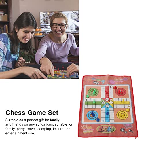 Shanrya Roll Up Chess Board Set, Folding Chess Game Set Lightweight Compact for Entertainment