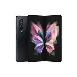 samsung galaxy z fold3 fold 3 5g t-mobile locked android cell phone us version smartphone tablet 2-in-1 foldable dual screen under display camera - (renewed) (256gb, phantom black)