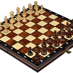 Chess and games shop Muba Wooden Tournament Chess Set with Wooden Board and Chess Pieces - Chessmen - European (10.5.'' (27cm) - Magnet)