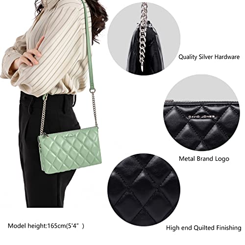 Quilted Black Crossbody Bags for Women,Faux Leather Lightweight Small Functional Shoulder Purses with Chain Strap Stylish Clutch Purse