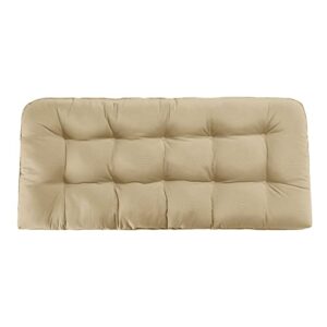 lovtex tufted bench cushions for outdoor furniture waterproof, 44 x 19 inches patio swing cushions khaki - overstuffed indoor/outdoor loveseat cushions with round corner