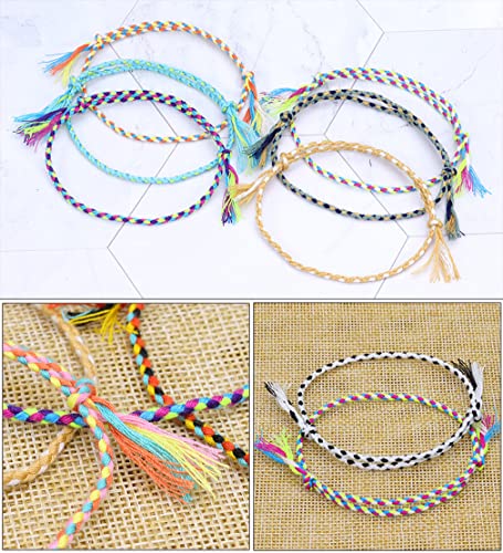 SAMOCO 30 Pcs Handmade Woven Wrap Friendship Braided Bracelet for Women Colorful Wrist Cord Adjustable Birthday Gifts-Party Favors