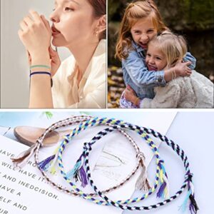 SAMOCO 30 Pcs Handmade Woven Wrap Friendship Braided Bracelet for Women Colorful Wrist Cord Adjustable Birthday Gifts-Party Favors