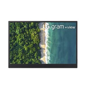 LG Gram +View 16 Inch Portable WQXGA (2560 x 1600) IPS Monitor, 16:10 Aspect Ratio, DCI-P3 99% Color, USB-C Connectivity, Landscape & Portrait Orientation, with Folio Cover/Stand (16MQ70.ADSU1)