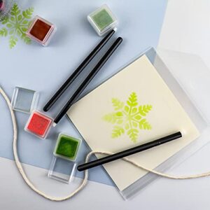 12Pack Mini Detailed Blending Brushes for Card Making,Crafting Ink Blending Brushes Set Background Brush for Blender Paper Crafter 8mm/6mm/4mm Angled/Flat Brush Heads Brushes for DIY Scrapbooking