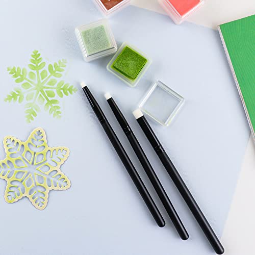 12Pack Mini Detailed Blending Brushes for Card Making,Crafting Ink Blending Brushes Set Background Brush for Blender Paper Crafter 8mm/6mm/4mm Angled/Flat Brush Heads Brushes for DIY Scrapbooking
