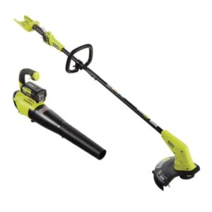 Ryobi 40V Cordless Battery Attachment Capable String Trimmer and Leaf Blower Combo Kit (2-Tools) w/ 4.0 Ah Battery & Charger