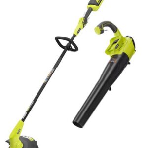 Ryobi 40V Cordless Battery Attachment Capable String Trimmer and Leaf Blower Combo Kit (2-Tools) w/ 4.0 Ah Battery & Charger