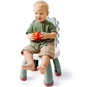 Toddler Chair,Plastic Kids Dino Chair,Sturdy Durable and Lightweight Toddler's Activity Chairs,Anti-Slip Ergonomic Design Kids Step Stool,Indoor or Outdoor Use for Boys Girls Aged 1+ (Green)