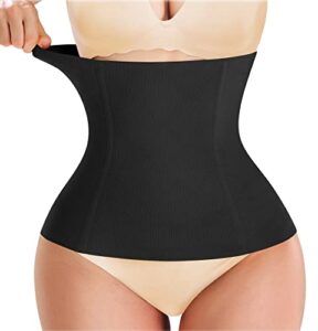 nebility women waist trainer shapewear tummy control waist cincher slim body shaper workout girdle underbust corset (xl, black without hook)