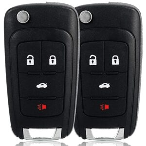 Key Fob Keyless Entry Remote Compatible with Chevy Cruze/Camaro/Impala/Equinox/GMC Terrain/Buick Lacrosse/Regal/Verano/Encore 2010-2019 4 Buttons Car Key Replacement for OHT01060512 (2 Packs)