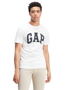 gap mens classic logo tee t shirt, white v2 global, large us