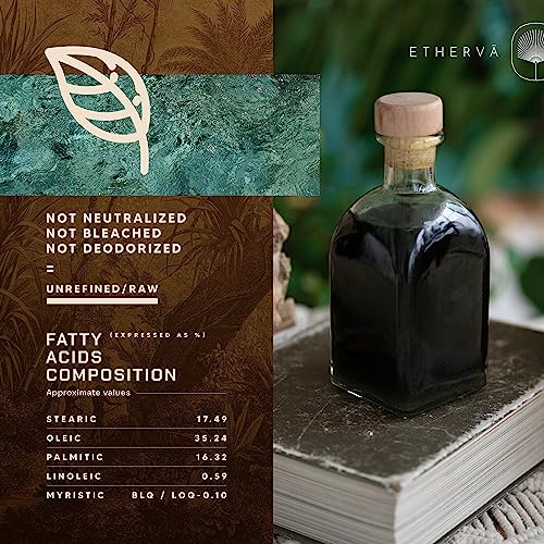 ETHERVA Cold Pressed Tamanu Oil | From Unrefined, Raw, Wild Grown Organic Tamanu Seeds | Vegan Indian Tamanu Oil For Skin, Body, Hair | Rich in Fatty Acids, Antioxidants | 1,240 ml (41.92 fl. oz.)