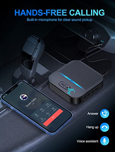 COMSOON Bluetooth Receiver for Car/Home Stereo/Speakers, 3D Surround Sound Bluetooth Car Stereo Digital Media Receivers for Music Streaming/Hands-Free Calling + 3.5mm AUX/RCA Cable