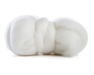 merino wool roving, extra fine combed top, color snow, 19 micron, perfect for felting projects, 100% pure wool, made in the italy
