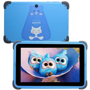 kids tablet 8 inch, weelikeit android 11 tablets for kids, 2gb ram 32gb rom children tablet with ax wifi6, ips hd display,4500 mah,kids app installed,parental control,with stylus(blue)