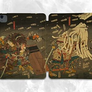 Cute Japanese Antique Samurai case Compatible with iPad Mini Air Pro 7.9 8.3 9.7 10.2 10.9 11 12.9 inch Pattern Cover New 2022 2021 Trifold Stand 3 4 5 6 7 8 9 Generation 71 (11" Pro 1/2/3 gen)