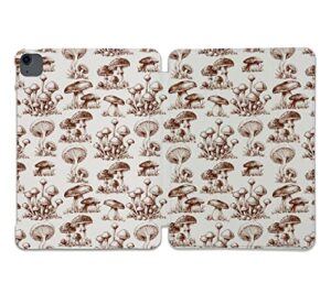 cute mushroom toadstool pattern case compatible with all generations ipad air pro mini 5 6 11 inch 12.9 10.9 10.2 9.7 7.9 plastic fabric cover slim smart stand sn496 (8.3" mini 6th gen)