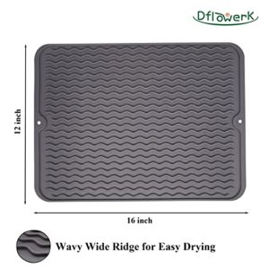 Dish Drying Mat Silicone Drying Mat Heat Resistant Mat for Kitchen Counter Sink Fridge Drawer Liner