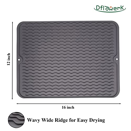 Dish Drying Mat Silicone Drying Mat Heat Resistant Mat for Kitchen Counter Sink Fridge Drawer Liner